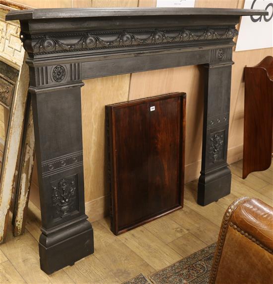 A 19th century cast iron fire surround W.155cm